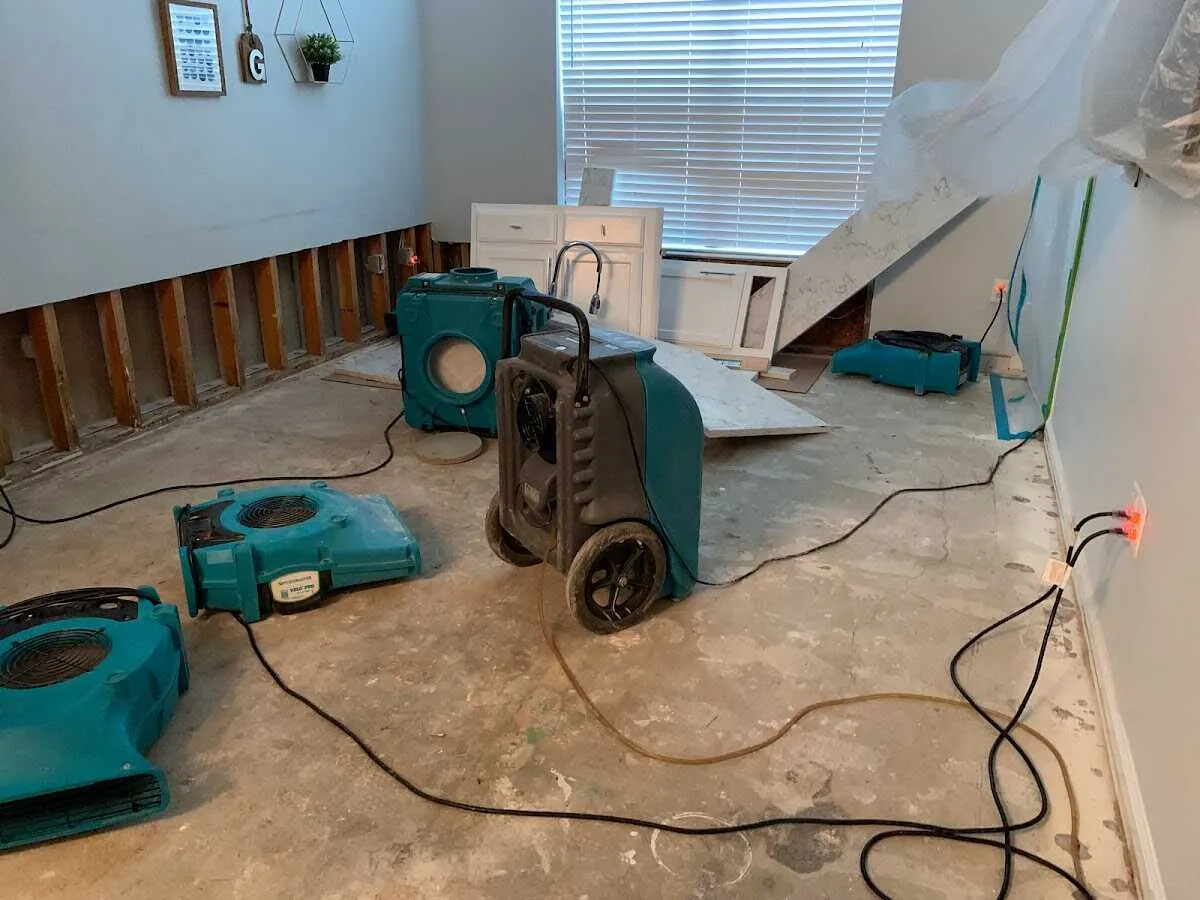 Dehumidifier in flood-cut room for Water Extraction & Removal in Highland Park